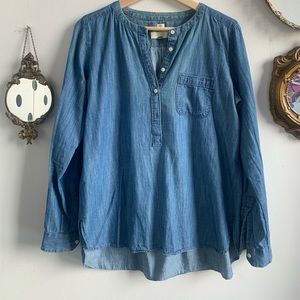 Soft Ann Taylor Loft Chambray Top Size S